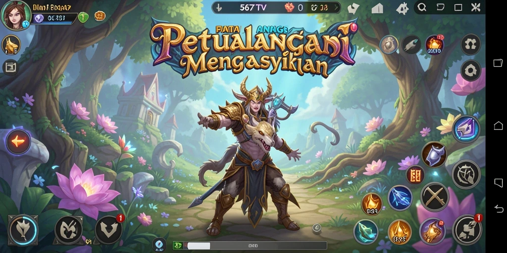 Tampilan gameplay 567TV yang memukau dengan karakter aksi RPG.