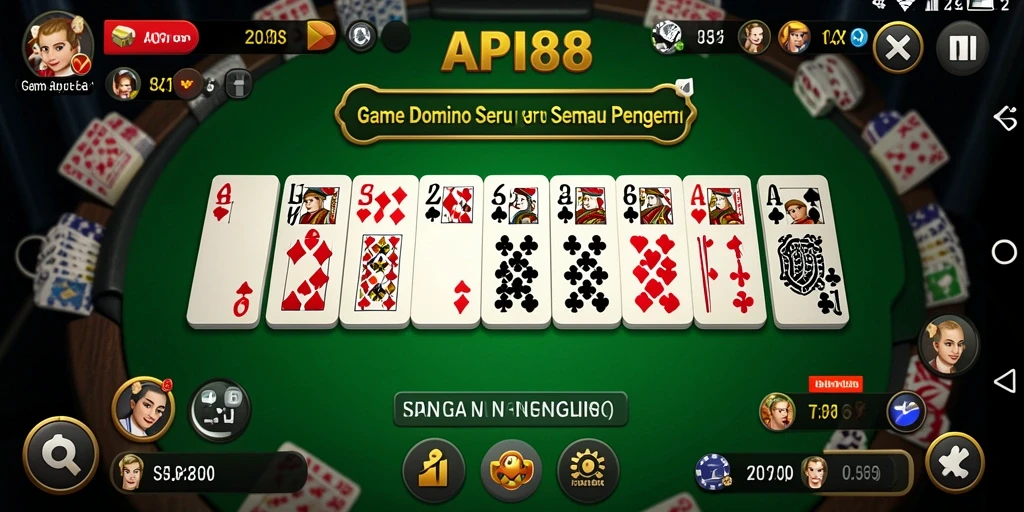 Tampilan gameplay Domino yang menarik dan interaktif di API88.