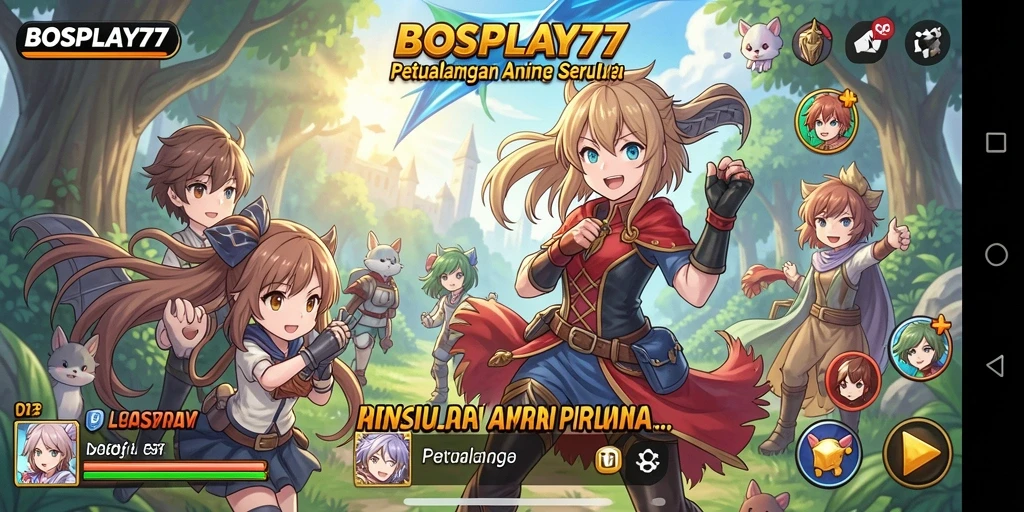 Tampilan gameplay <strong>BOSPLAY77</strong> yang menarik dan penuh aksi Anime.