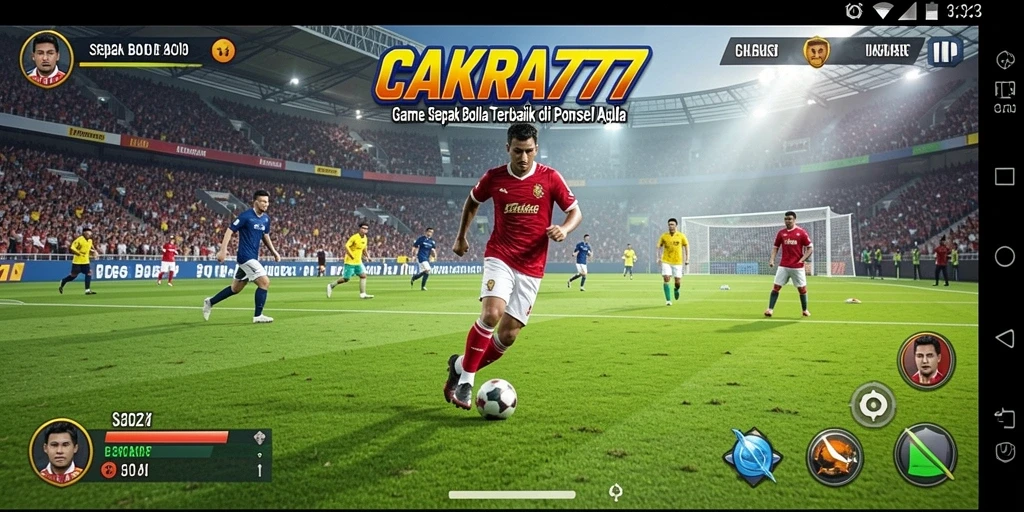 Tangkapan layar utama CAKRA777 menampilkan momen seru pertandingan sepak bola.