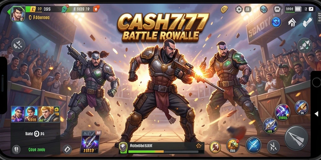Tampilan gameplay epik dari CASH777 dalam pertempuran Battle Royale.