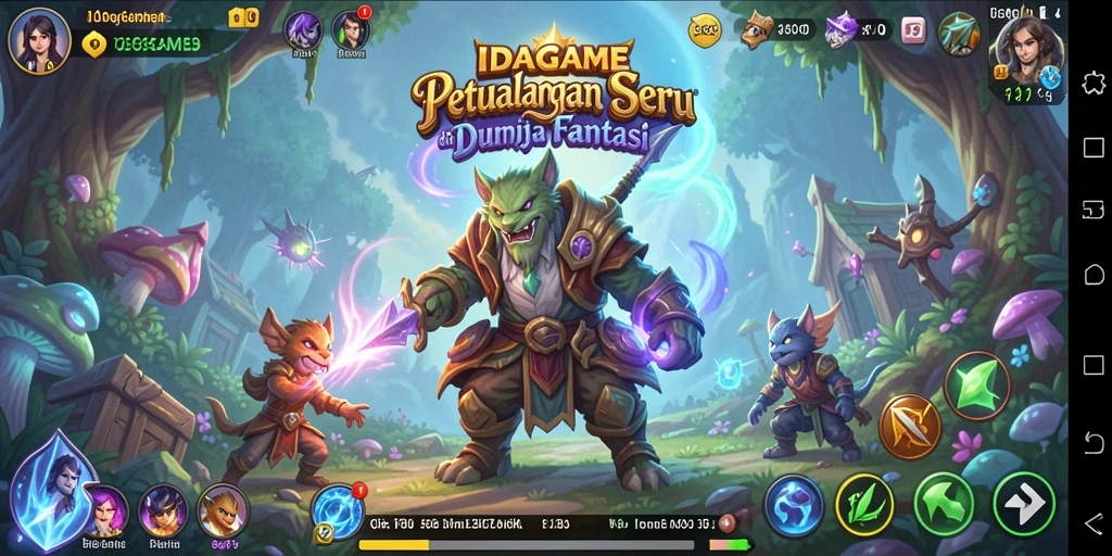 Tangkapan layar utama IDAGAME menampilkan aksi seru dan keindahan dunia petualangan.