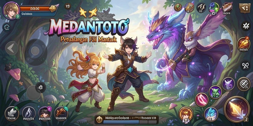 Tampilan gameplay menarik dari <strong>MEDANTOTO</strong> dengan karakter anime yang dinamis.