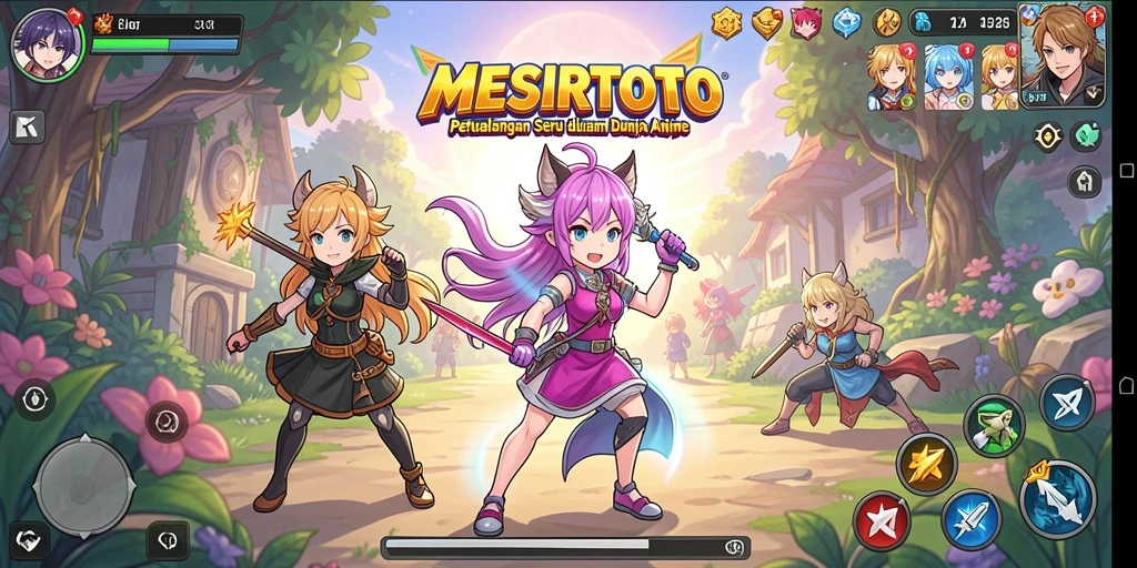 Tampilan gameplay seru di dunia Anime.