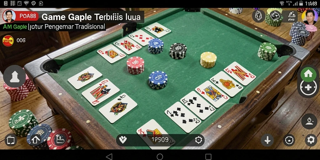 Screenshot menampilkan antarmuka permainan Gaple yang menarik.