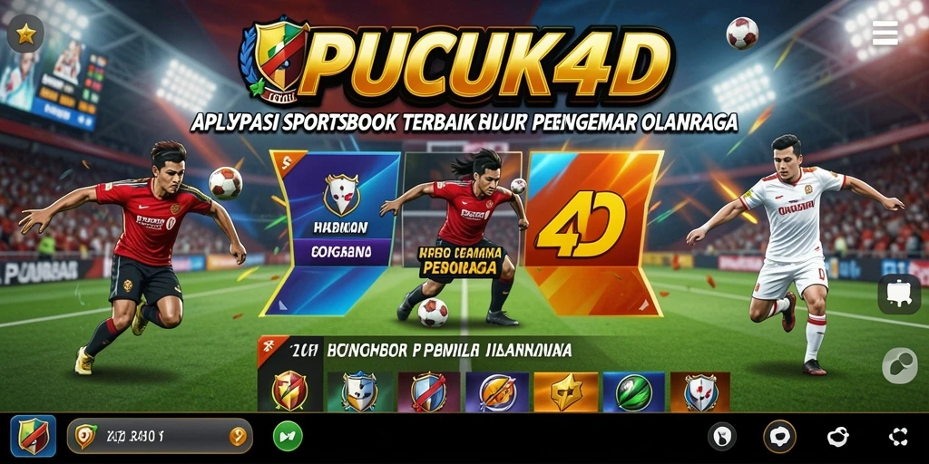 Tampilan gameplay PUCUK4D yang menampilkan antarmuka Sportsbook modern dan informatif.