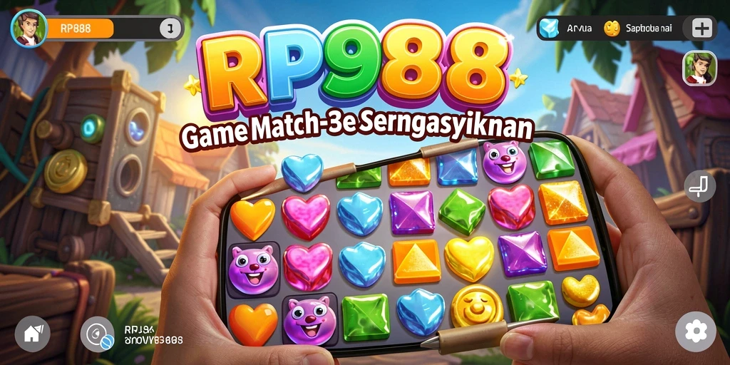 Tampilan gameplay seru RP888 dengan kombinasi batu permata.