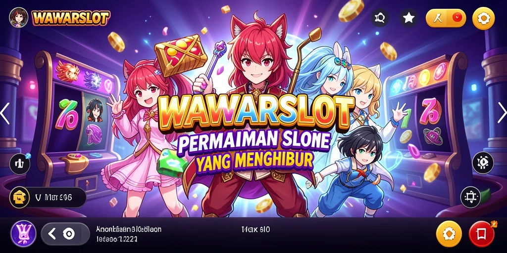 Tampilan gameplay yang menakjubkan dari WAWARSLOT dengan karakter anime.